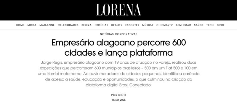 Matéria sobre a Brasil Conectado no Lorena