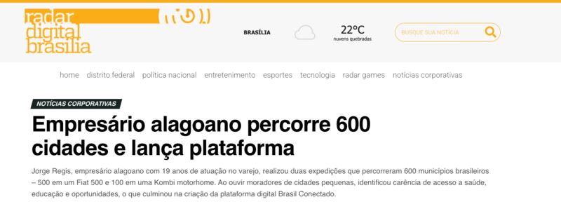 Matéria sobre a Brasil Conectado no Radar Digital Brasília
